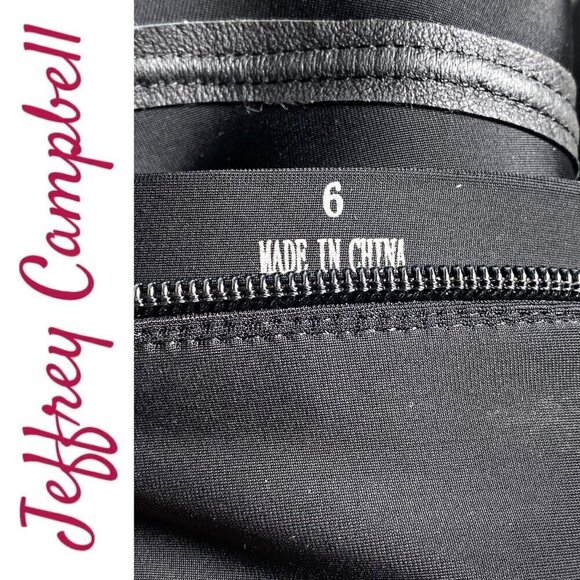 NWOB JEFFREY CAMPBELL Black Elektra Corset Faux Leather Over The Knee Boots, 6 - Picture 10 of 14